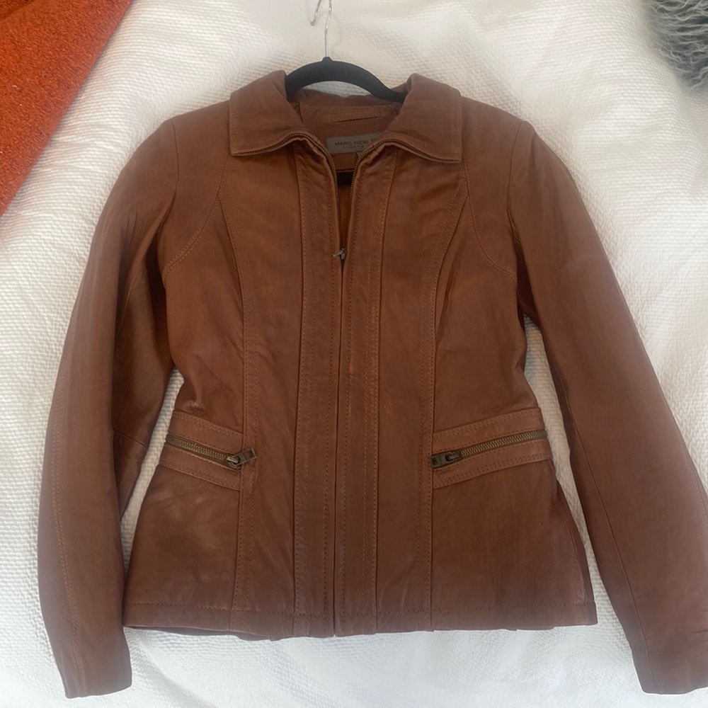 Vintage Marc Jacob’s camel brown leather jacket